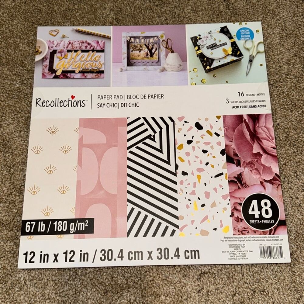 Recollections Say-Chic Cardstock Paper Pad-48 Sheets